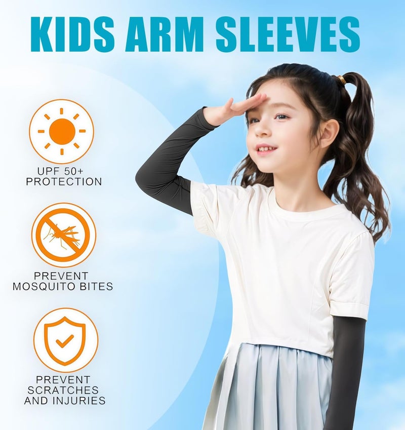 Keeshibao Kids Volleyball Arm Sleeves 3 Pairs, Sports Sleeves UV Sun Protection, Youth Football Sleeves for Boys Girls - Image 2